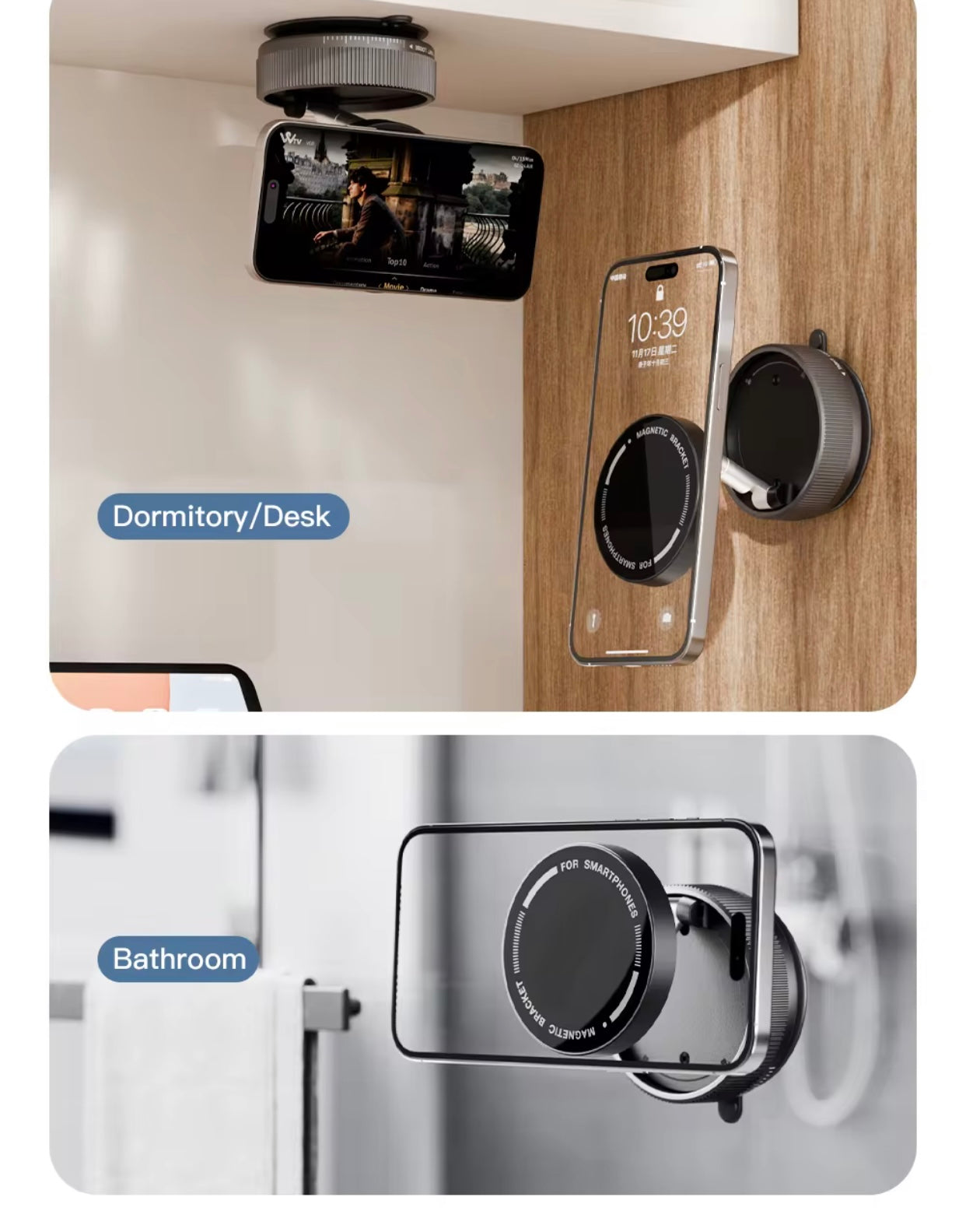 Support de téléphone portable magnétique pliant de bureau multifonctionnel transfrontalier ventouse d’aspiration