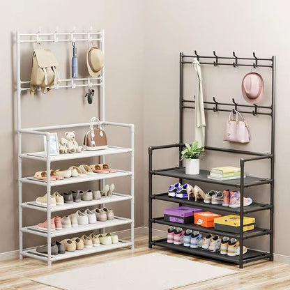 Etagére de rangement pour manteaux et chaussures à 5 couches suspendue