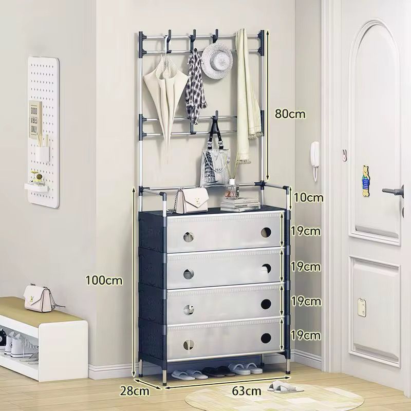 Etagére de rangement pour manteaux et chaussures à 5 couches suspendue