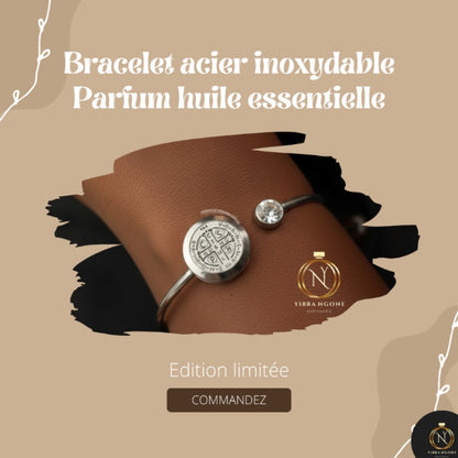 Bracelet en acier inoxydable diffuseur d'huile parfumée